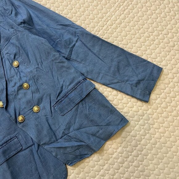 NWOT Rue De Femme Womens Blue Jacket Meduim Lightweight Work Casual Sz L - Picture 5 of 12